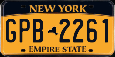 NY license plate GPB2261