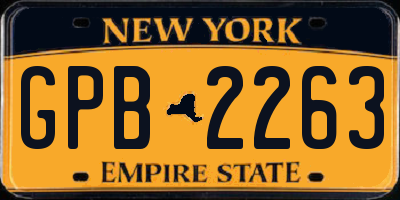 NY license plate GPB2263