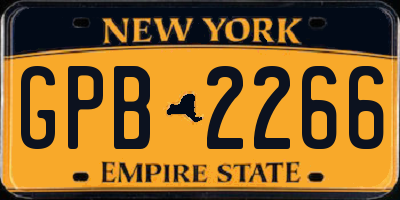NY license plate GPB2266