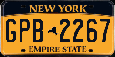 NY license plate GPB2267