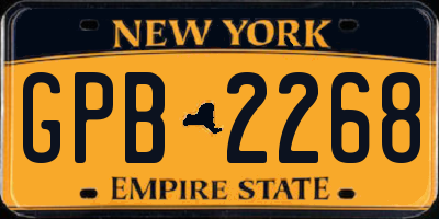 NY license plate GPB2268
