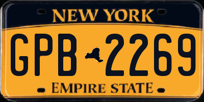 NY license plate GPB2269