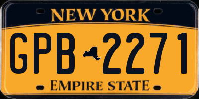 NY license plate GPB2271
