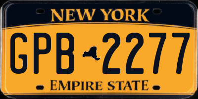 NY license plate GPB2277