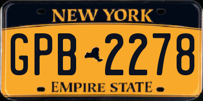 NY license plate GPB2278