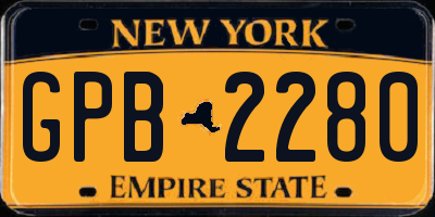 NY license plate GPB2280