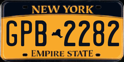 NY license plate GPB2282