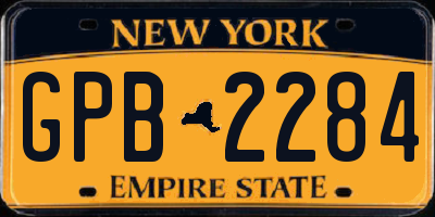 NY license plate GPB2284