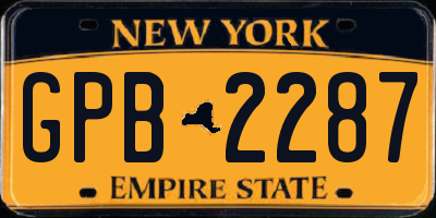 NY license plate GPB2287