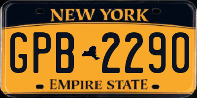 NY license plate GPB2290