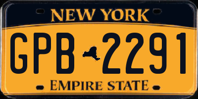 NY license plate GPB2291