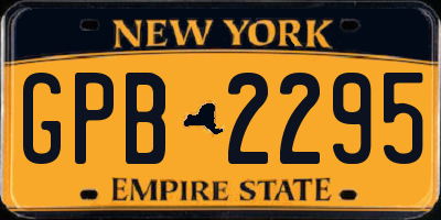 NY license plate GPB2295