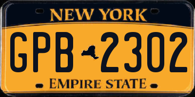 NY license plate GPB2302