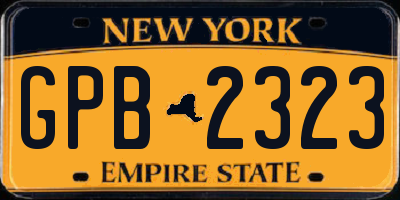 NY license plate GPB2323