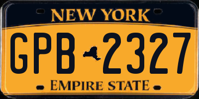NY license plate GPB2327
