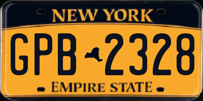 NY license plate GPB2328