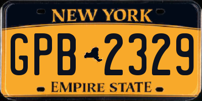 NY license plate GPB2329