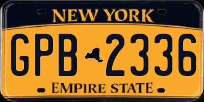 NY license plate GPB2336