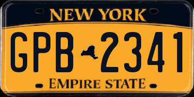 NY license plate GPB2341
