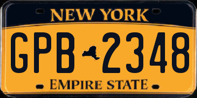 NY license plate GPB2348