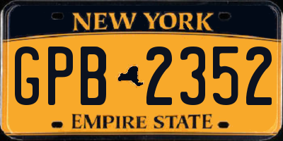 NY license plate GPB2352