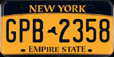 NY license plate GPB2358
