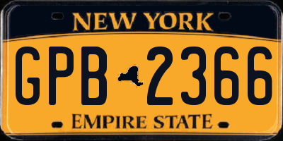 NY license plate GPB2366