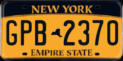 NY license plate GPB2370