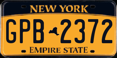 NY license plate GPB2372
