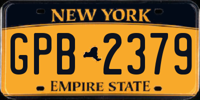 NY license plate GPB2379