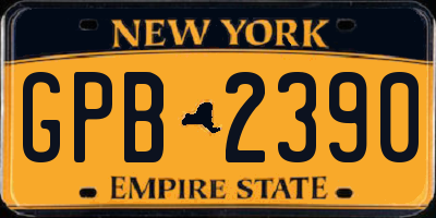 NY license plate GPB2390