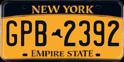 NY license plate GPB2392