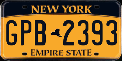 NY license plate GPB2393