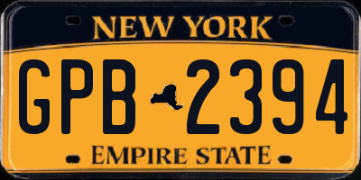 NY license plate GPB2394