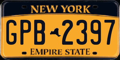 NY license plate GPB2397