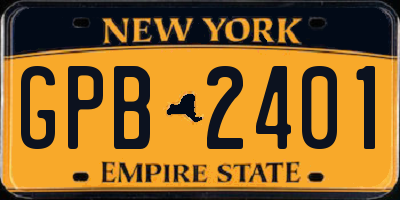 NY license plate GPB2401
