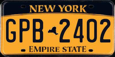 NY license plate GPB2402