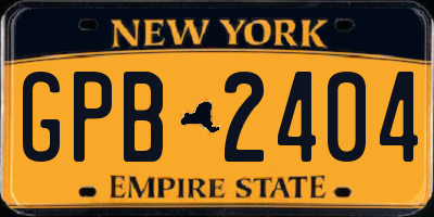 NY license plate GPB2404