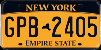NY license plate GPB2405