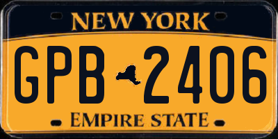 NY license plate GPB2406