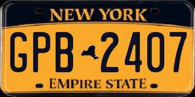NY license plate GPB2407