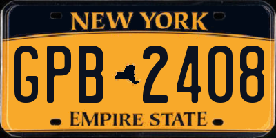 NY license plate GPB2408