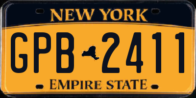 NY license plate GPB2411