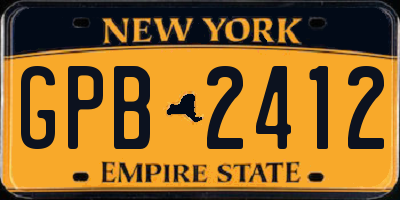 NY license plate GPB2412