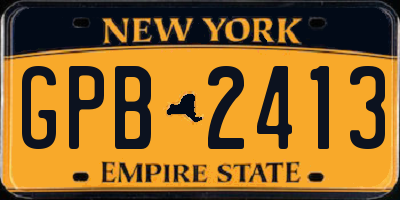 NY license plate GPB2413