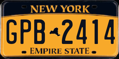 NY license plate GPB2414