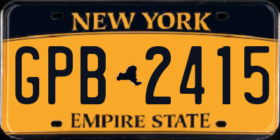 NY license plate GPB2415