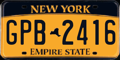 NY license plate GPB2416