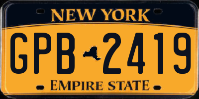 NY license plate GPB2419