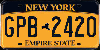 NY license plate GPB2420